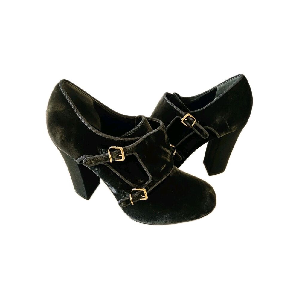 Tory Burch Black Velvet Pump Heels Size 8.5
